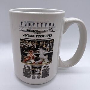 SPORTS THURSDAY VINTAGE PINSTRIPES NY YANKEES COFFEE CUP